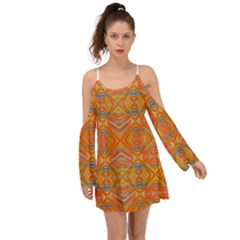 Orange You Glad Kimono Sleeves Boho Dress by Thespacecampers