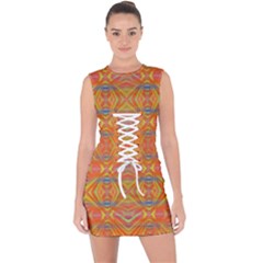 Orange You Glad Lace Up Front Bodycon Dress by Thespacecampers