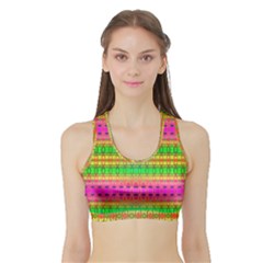 Peace And Love Sports Bra With Border by Thespacecampers