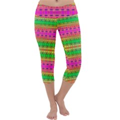 Peace And Love Capri Yoga Leggings by Thespacecampers