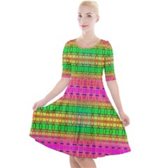 Peace And Love Quarter Sleeve A-line Dress by Thespacecampers