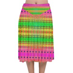 Peace And Love Velvet Flared Midi Skirt by Thespacecampers