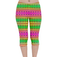 Peace And Love Velvet Capri Leggings  by Thespacecampers