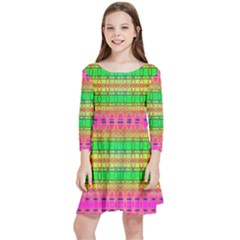 Peace And Love Kids  Quarter Sleeve Skater Dress by Thespacecampers