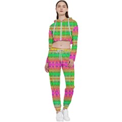 Peace And Love Cropped Zip Up Lounge Set by Thespacecampers