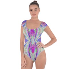 Peaceful Purp Short Sleeve Leotard  by Thespacecampers