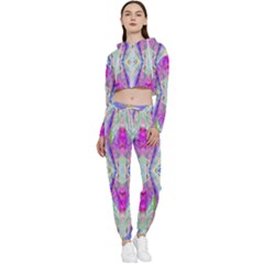 Peaceful Purp Cropped Zip Up Lounge Set by Thespacecampers