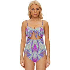 Peaceful Purp Knot Front One-piece Swimsuit