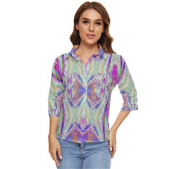 Peaceful Purp Women s Quarter Sleeve Pocket Shirt