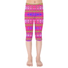 Pink Mirrors Kids  Capri Leggings  by Thespacecampers