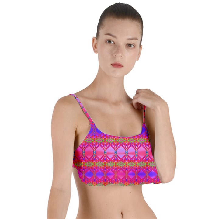 Pink Mirrors Layered Top Bikini Top 