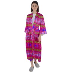 Pink Mirrors Maxi Satin Kimono by Thespacecampers