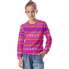 Pink Mirrors Kids  Long Sleeve Tee With Frill 