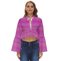 Pink Paradise Boho Long Bell Sleeve Top