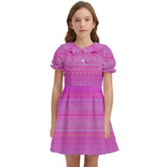 Pink Paradise Kids  Bow Tie Puff Sleeve Dress