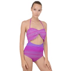 Pink Paradise Scallop Top Cut Out Swimsuit by Thespacecampers