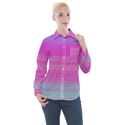 Pink Paradise Women s Long Sleeve Pocket Shirt by Thespacecampers