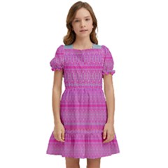 Pink Paradise Kids  Puff Sleeved Dress by Thespacecampers