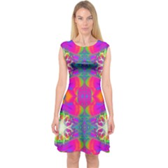 Plasma Ball Capsleeve Midi Dress by Thespacecampers