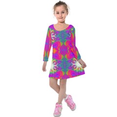 Plasma Ball Kids  Long Sleeve Velvet Dress by Thespacecampers