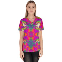 Plasma Ball Women s V-neck Scrub Top by Thespacecampers