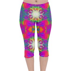 Plasma Ball Velvet Capri Leggings  by Thespacecampers