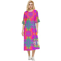 Plasma Ball Double Cuff Midi Dress