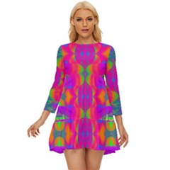 Plasma Ball Long Sleeve Babydoll Dress