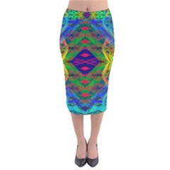 Portal Pieces Velvet Midi Pencil Skirt by Thespacecampers