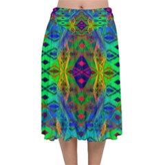 Portal Pieces Velvet Flared Midi Skirt by Thespacecampers