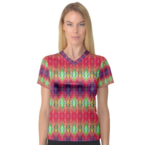 Psychedelic Synergy V-neck Sport Mesh Tee by Thespacecampers