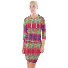 Psychedelic Synergy Quarter Sleeve Hood Bodycon Dress by Thespacecampers