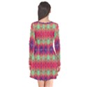 Psychedelic Synergy Long Sleeve V-neck Flare Dress View2