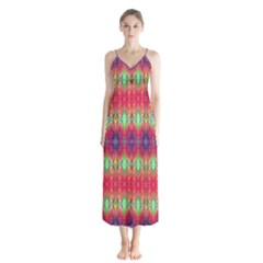 Psychedelic Synergy Button Up Chiffon Maxi Dress by Thespacecampers