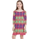 Psychedelic Synergy Kids  Quarter Sleeve Skater Dress View1