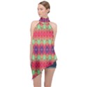 Psychedelic Synergy Halter Asymmetric Satin Top View1