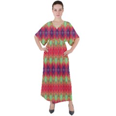 Psychedelic Synergy V-neck Boho Style Maxi Dress by Thespacecampers