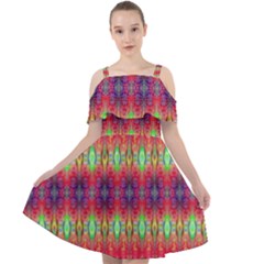 Psychedelic Synergy Cut Out Shoulders Chiffon Dress by Thespacecampers