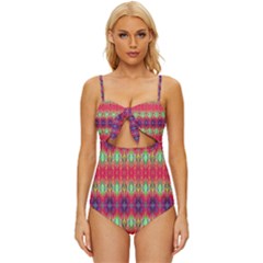 Psychedelic Synergy Knot Front One-piece Swimsuit