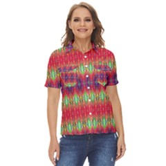 Psychedelic Synergy Women s Short Sleeve Double Pocket Shirt