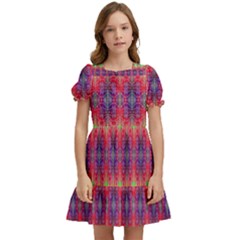 Psychedelic Synergy Kids  Puff Sleeved Dress by Thespacecampers