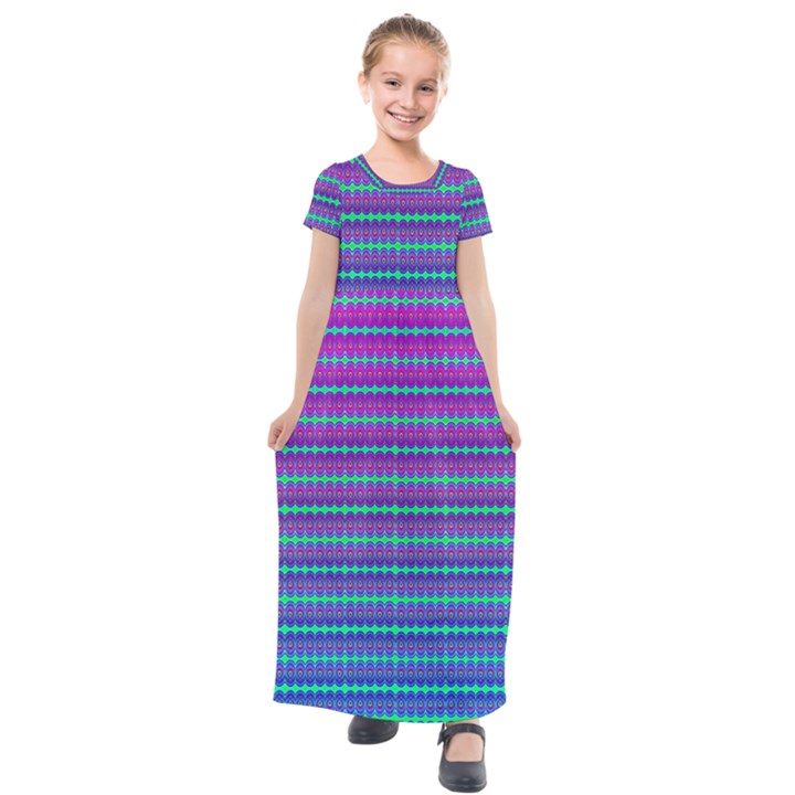 Purple Wubz Kids  Short Sleeve Maxi Dress