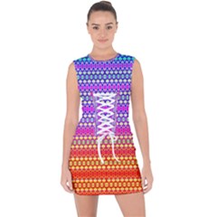 Rainbots Lace Up Front Bodycon Dress by Thespacecampers