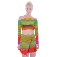 Rainbow Road Off Shoulder Top With Mini Skirt Set by Thespacecampers