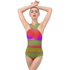 Rainbow Road Cross Front Low Back Swimsuit by Thespacecampers