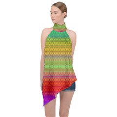 Rainbow Road Halter Asymmetric Satin Top by Thespacecampers