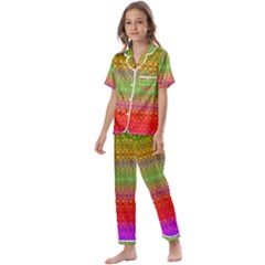 Rainbow Road Kids  Satin Short Sleeve Pajamas Set by Thespacecampers