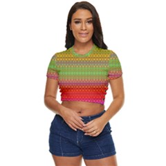 Rainbow Road Side Button Cropped Tee