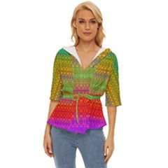 Rainbow Road Lightweight Drawstring Hooded Top