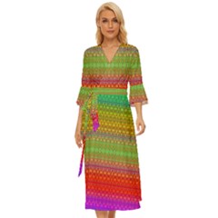 Rainbow Road Midsummer Wrap Dress